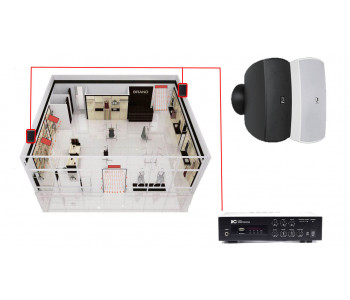 Акустическая система для магазина 2 настенных колонки AUDAC ATEO4